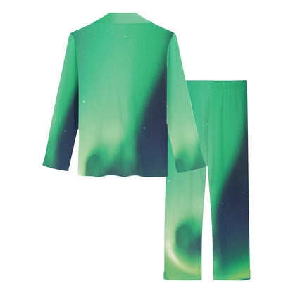 Aurora Borealis Pattern Print Design 04 Women's Long Pajama Set