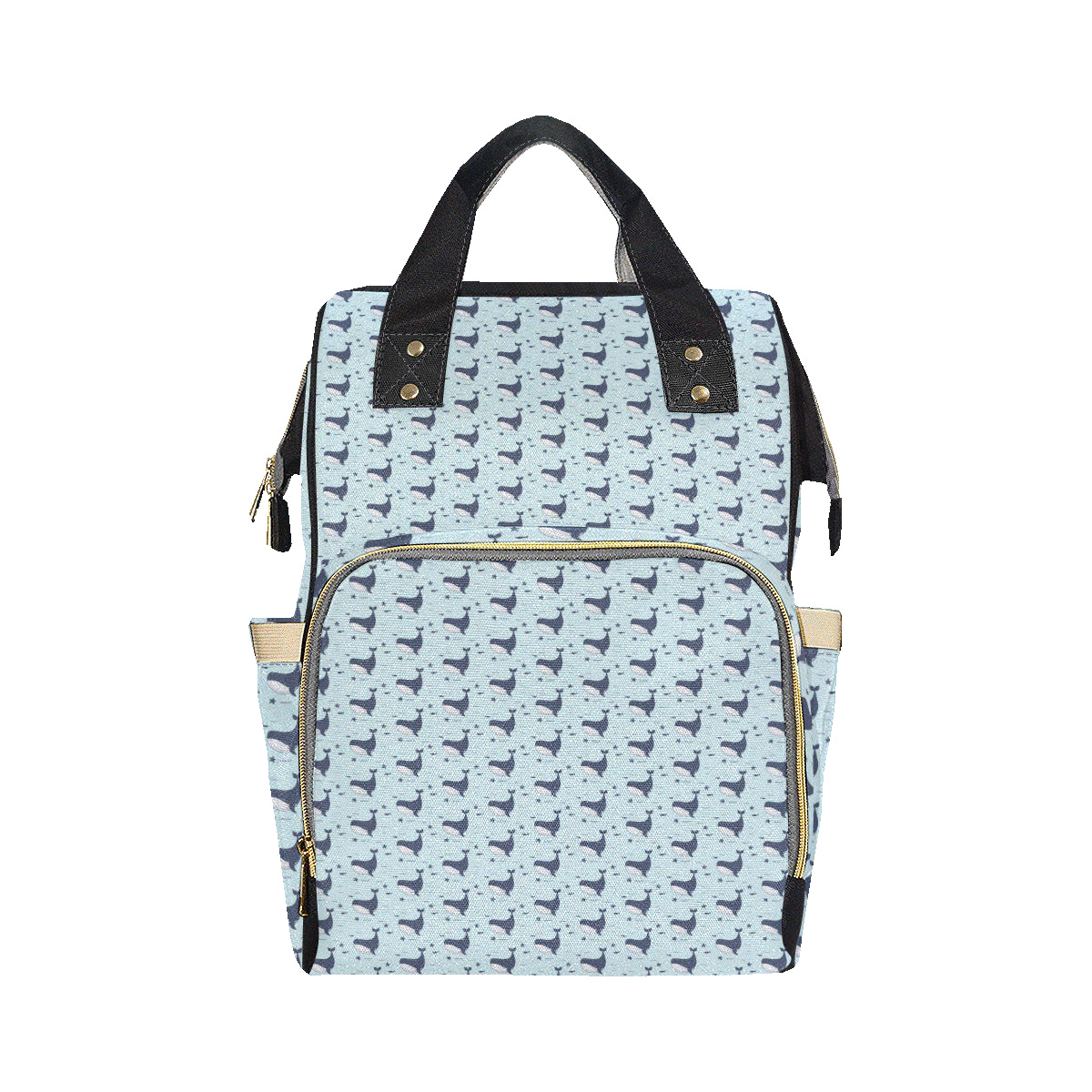 Whale Cute Design Themed Print Diaper Bag Backpack