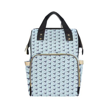 Whale Cute Design Themed Print Diaper Bag Backpack