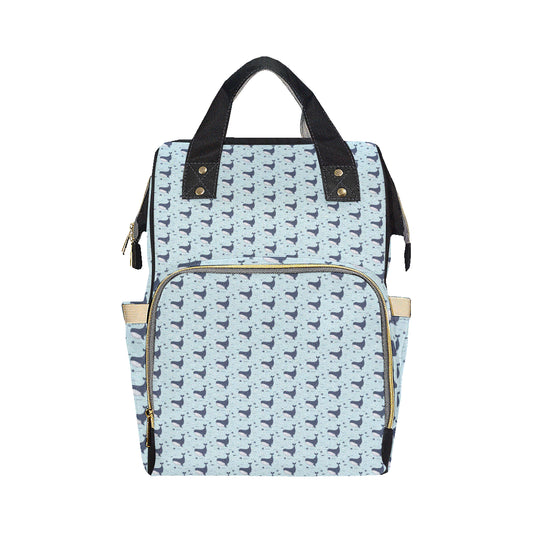 Whale Cute Design Themed Print Diaper Bag Backpack