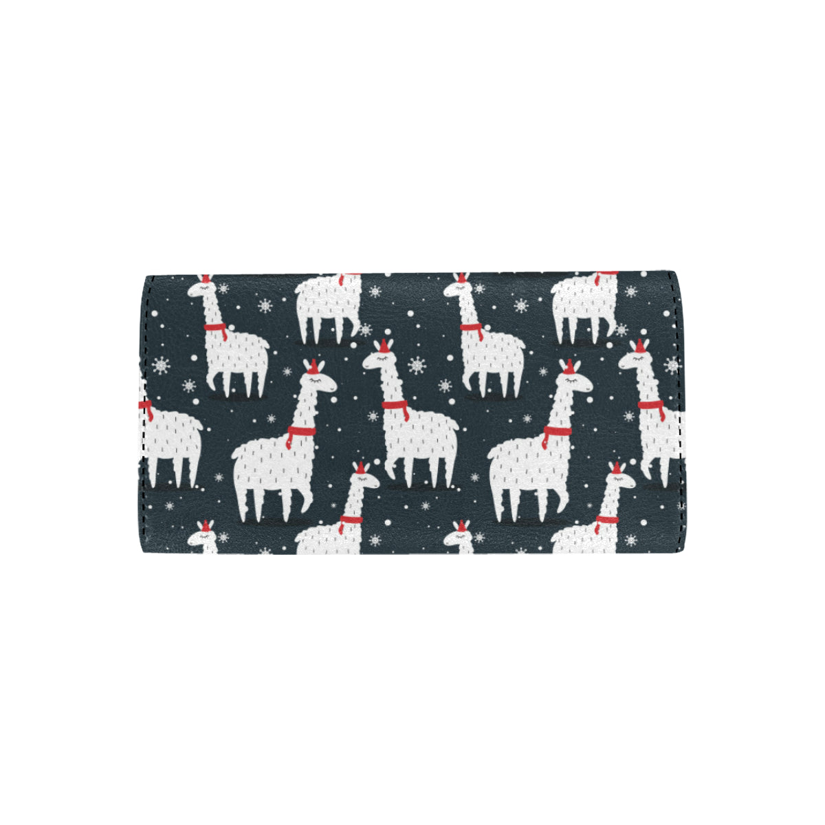 Alpaca Pattern Print Design 04 Women's Trifold Wallet