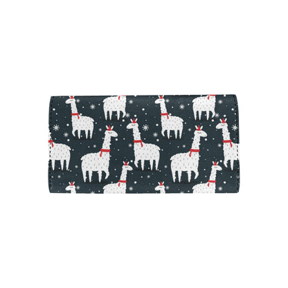 Alpaca Pattern Print Design 04 Women's Trifold Wallet