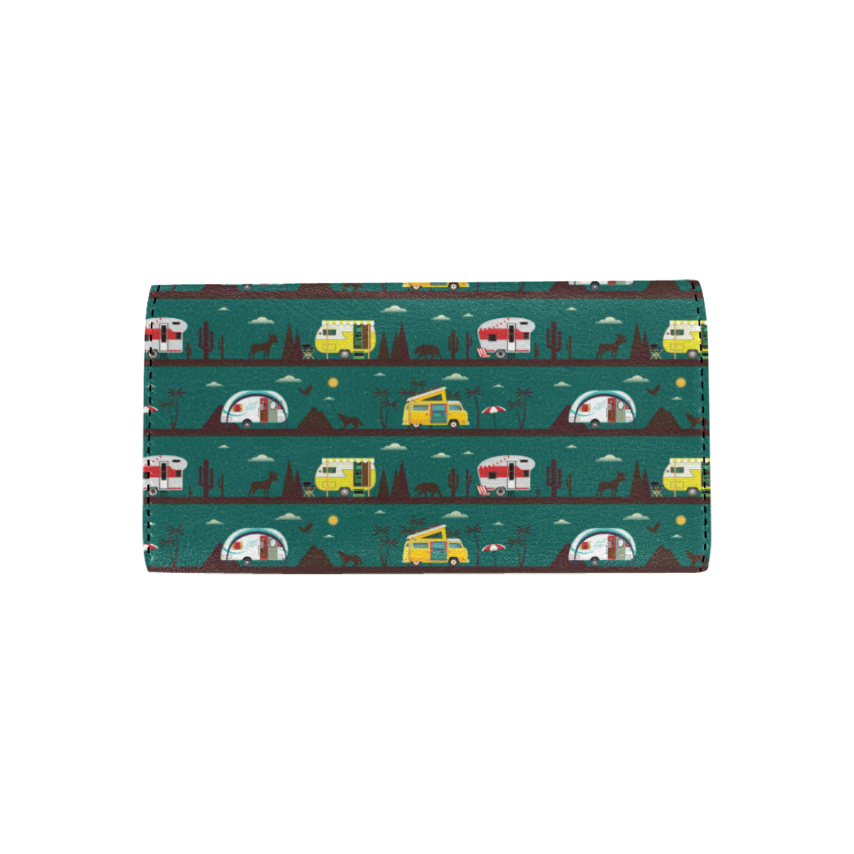 Camper Pattern Print Design 05 Women's Trifold Wallet