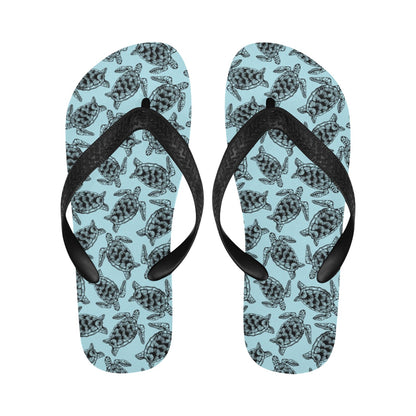 Sea Turtle Print Design LKS3010 Flip Flops