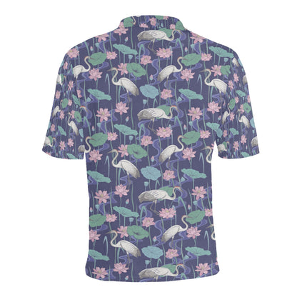 Water Lily Print Design LKS306 Men Polo Shirt