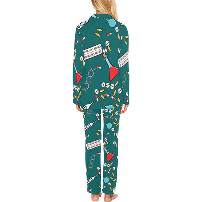 Nurse Pattern Print Design A05 Women's Long Pajama Set