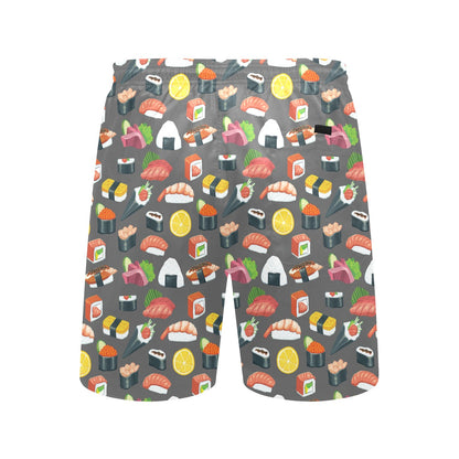 Sushi Pattern Print Men's Swim Trunks Beach Shorts