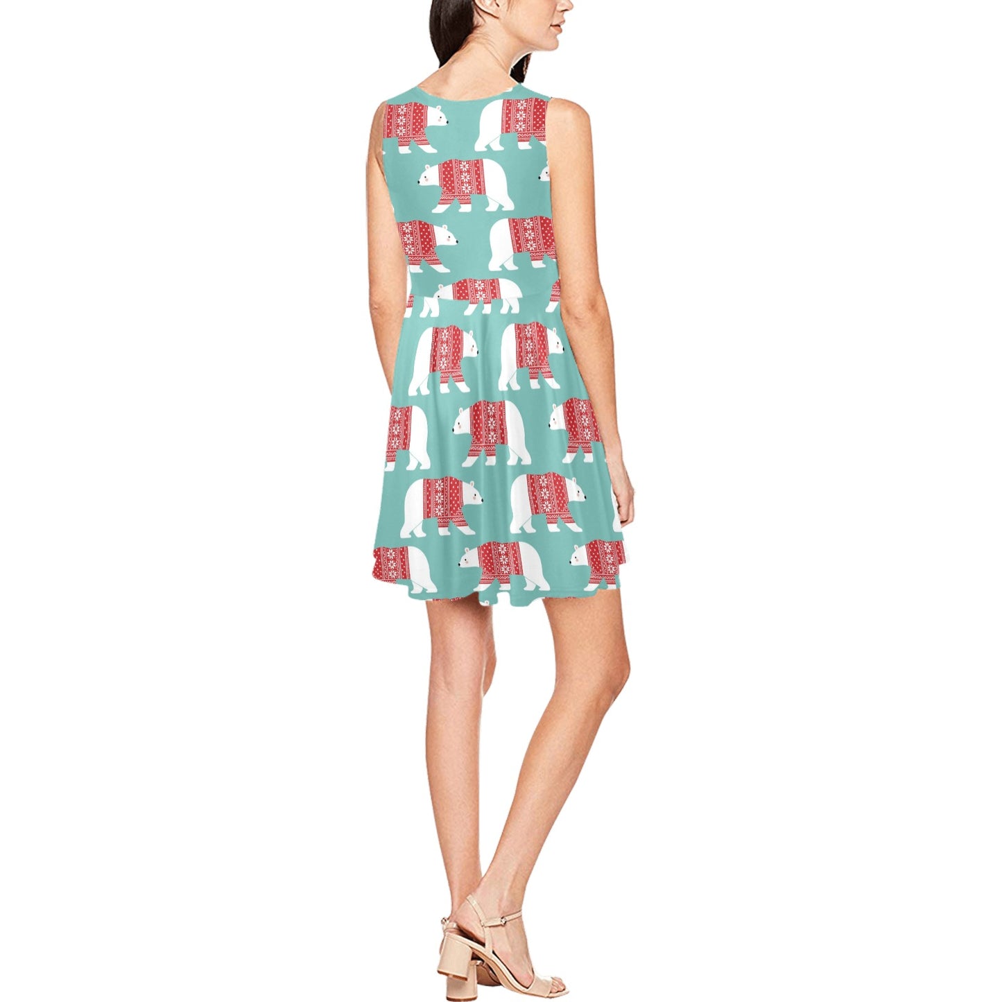 Polar Bear Pattern Print Design A04 Sleeveless Dress