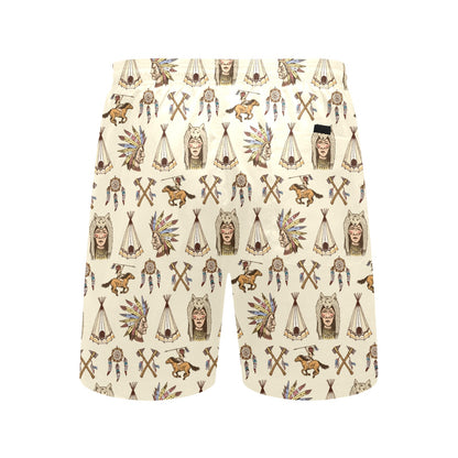 Native Indian Pattern Design Print Men's Swim Trunks Beach Shorts
