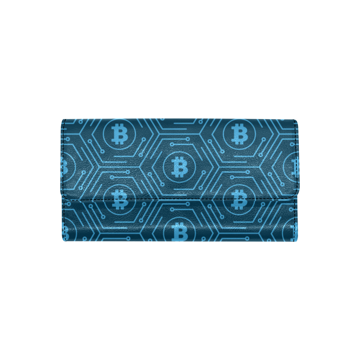 Cryptocurrency Pattern Print Design 04 Women's Trifold Wallet