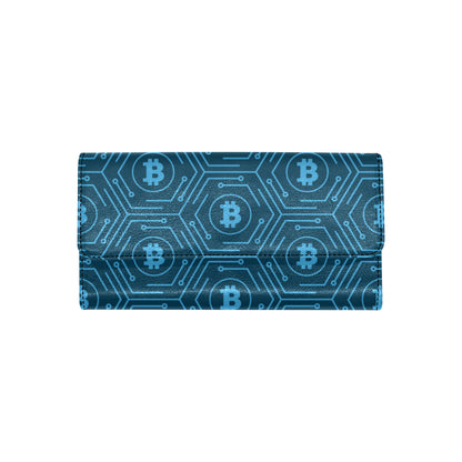 Cryptocurrency Pattern Print Design 04 Women's Trifold Wallet