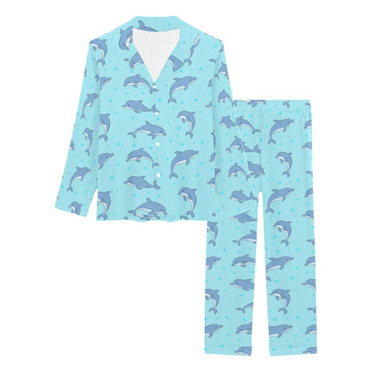 Dolphin Baby Cute Print Pattern Women's Long Pajama Set