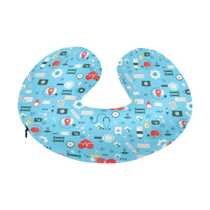 Medical Pattern Print Design 06 U-Shaped Travel Neck Pillow