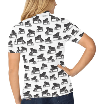 Piano Print Design LKS401 Women's Polo Shirt
