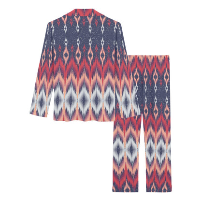 Ikat Print Design LKS401 Women's Long Pajama Set