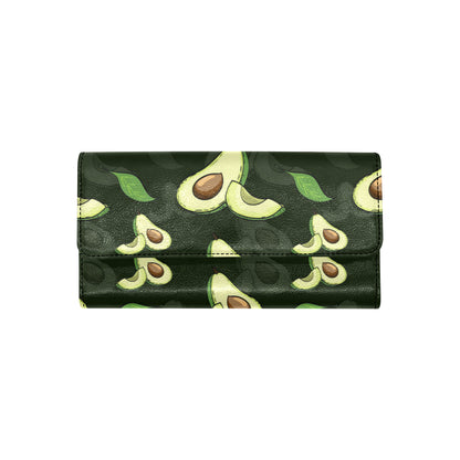 Avocado Pattern Print Design AC07 Women's Trifold Wallet