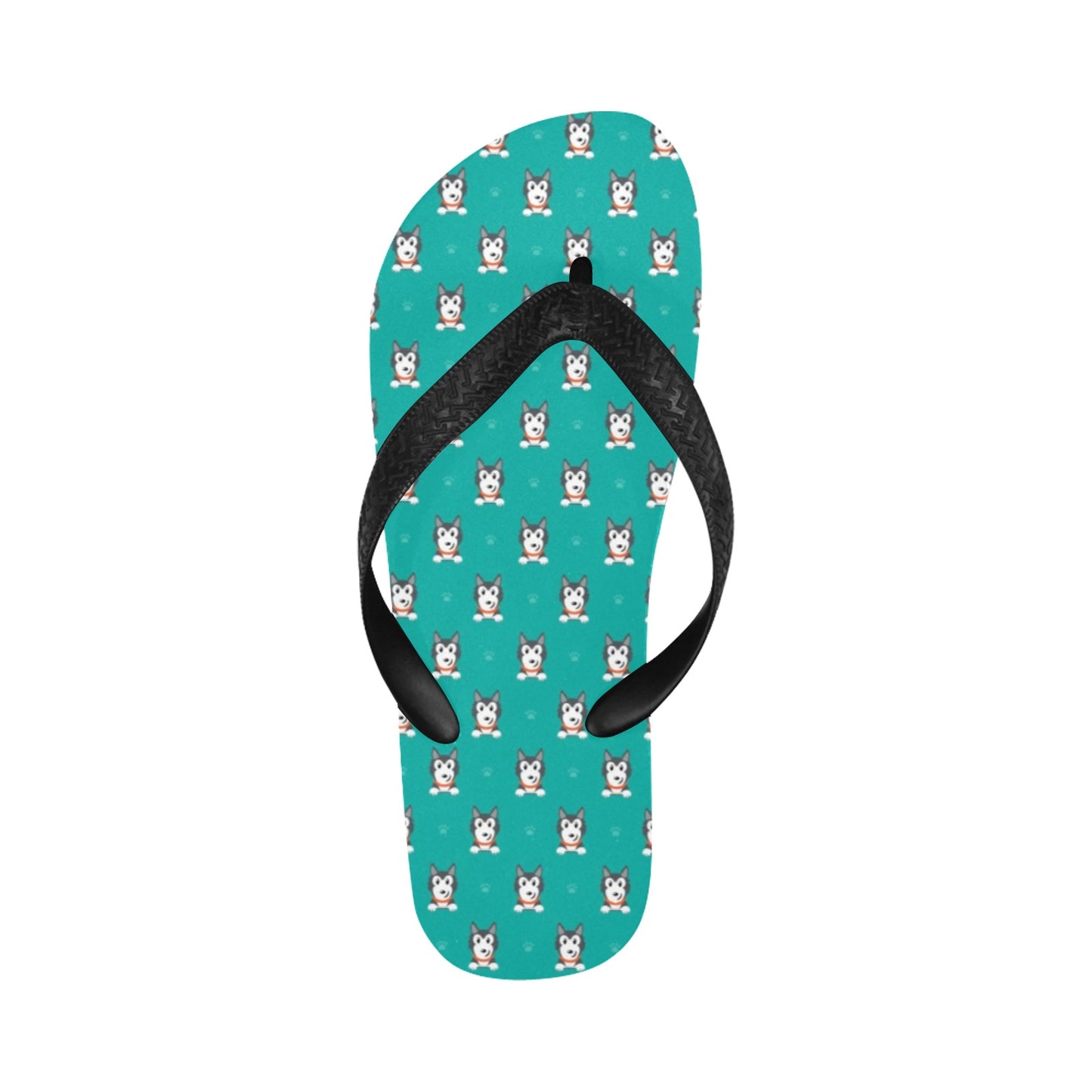 Siberian Huskies Print Design LKS304 Flip Flops