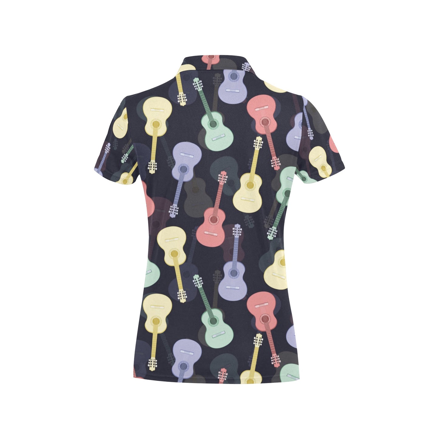 Acoustic Guitar Print Design LKS401 Women's Polo Shirt