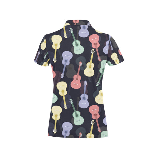 Acoustic Guitar Print Design LKS401 Women's Polo Shirt