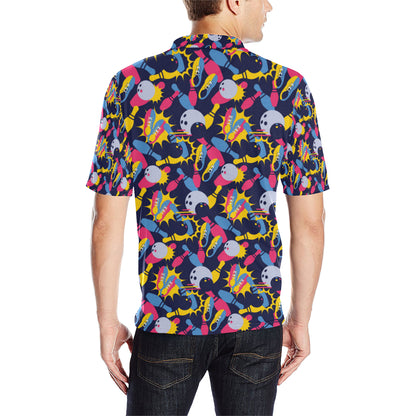 Bowling Pattern Print Design 02 Men Polo Shirt
