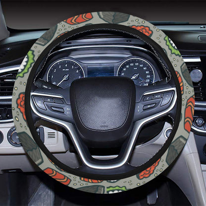 Sushi Print Design LKS301 Steering Wheel Cover with Elastic Edge