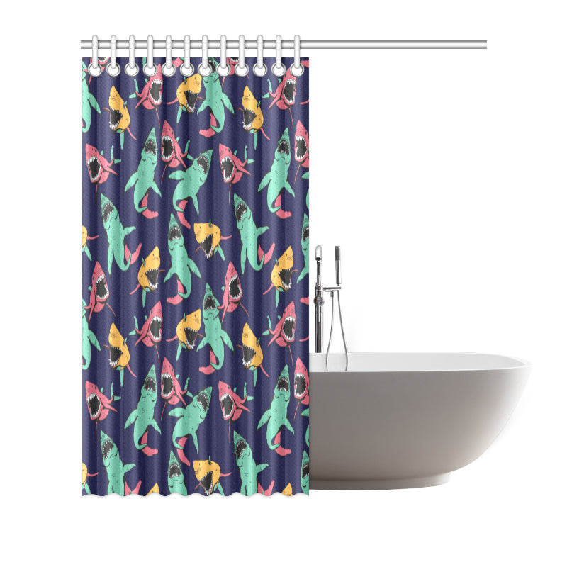 Shark Bite Pattern Shower Curtain