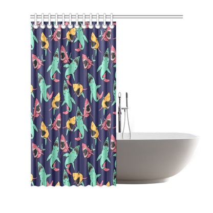 Shark Bite Pattern Shower Curtain