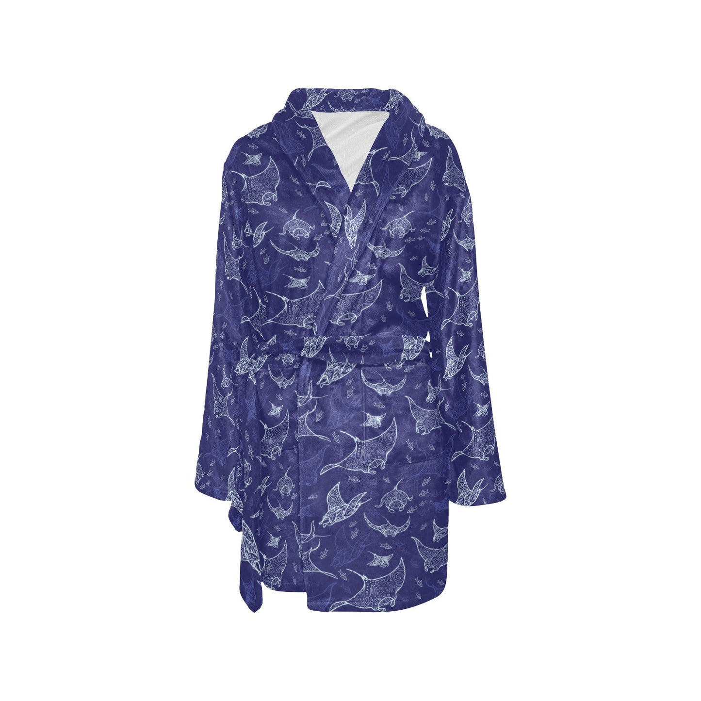 Manta Ray Print Design LKS401 Women's Fleece Robe