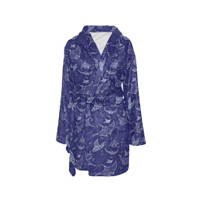 Manta Ray Print Design LKS401 Women's Fleece Robe