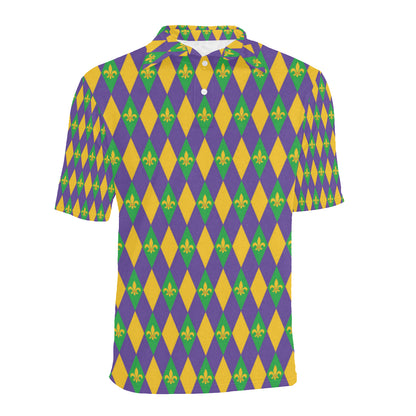 Mardi Gras Pattern Print Design 05 Men Polo Shirt