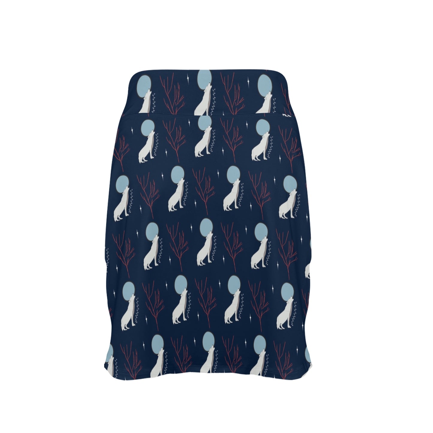 Wolf Moon Print Design LKS304 17" Golf & Pickleball Skort with Pockets