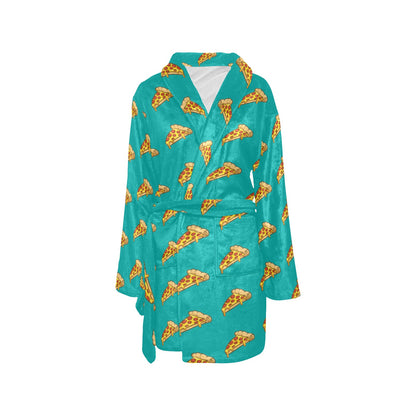 Pizza Pattern Print Design A03 Women's Fleece Robe