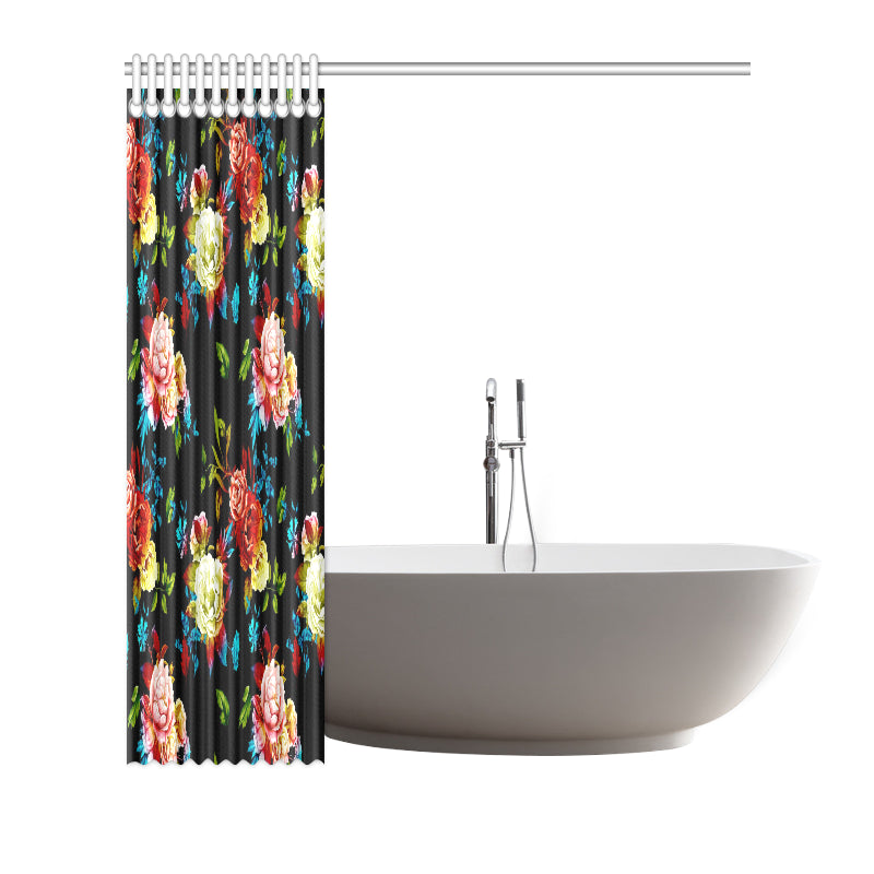 Peony Pattern Print Design PE07 Shower Curtain