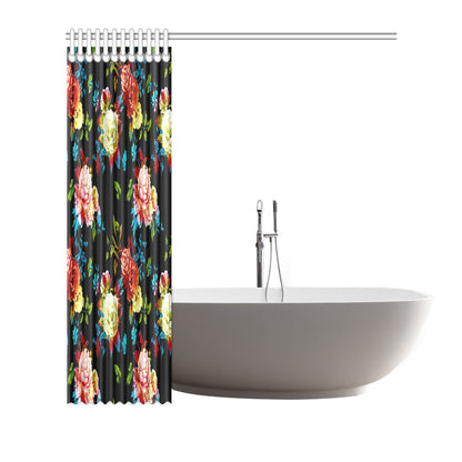 Peony Pattern Print Design PE07 Shower Curtain