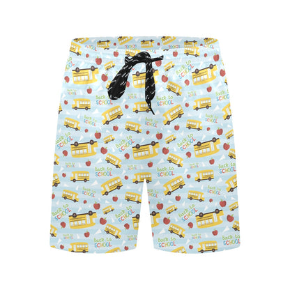 School Bus Back To School Print Design LKS303 Men's Swim Trunks Beach Shorts