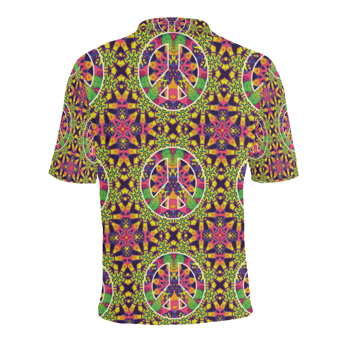 Peace Sign Pattern Print Design A04 Men Polo Shirt