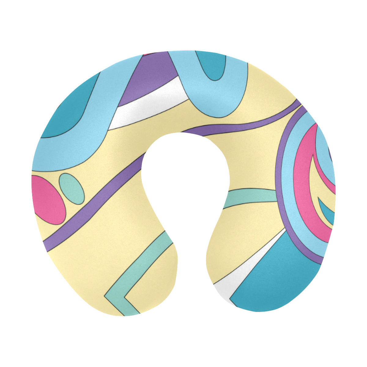 Funky Retro Pattern Print Design A01 U-Shaped Travel Neck Pillow