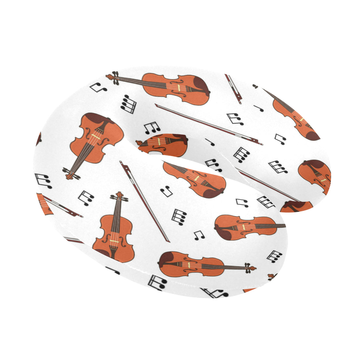 Violin Pattern Print Design 02 U-Shaped Travel Neck Pillow