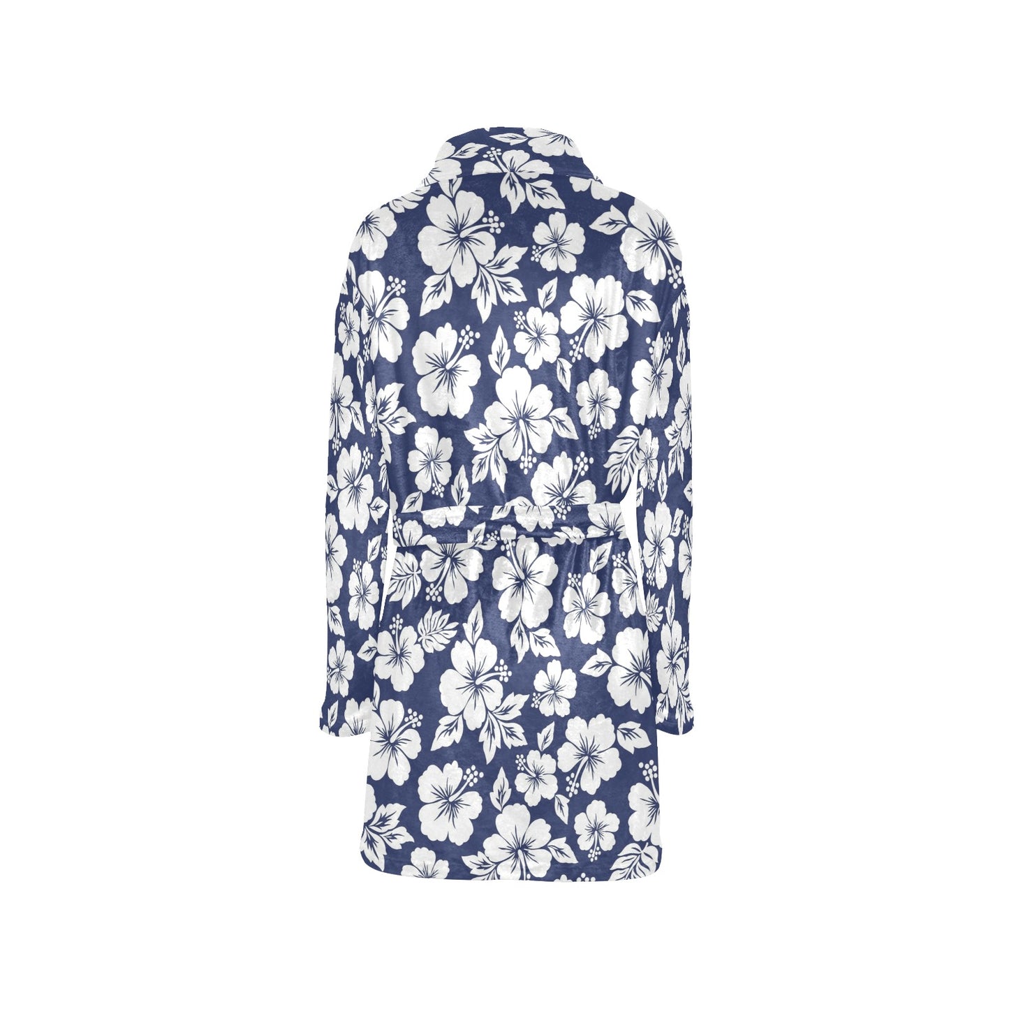 Hibiscus Pattern Print Design HB012 Women's Fleece Robe