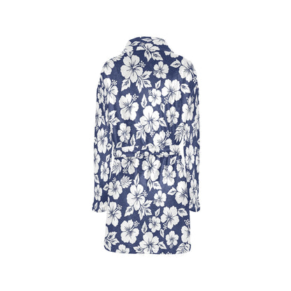 Hibiscus Pattern Print Design HB012 Women's Fleece Robe