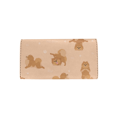 Pomeranians Pattern Print Design A06 Women's Trifold Wallet