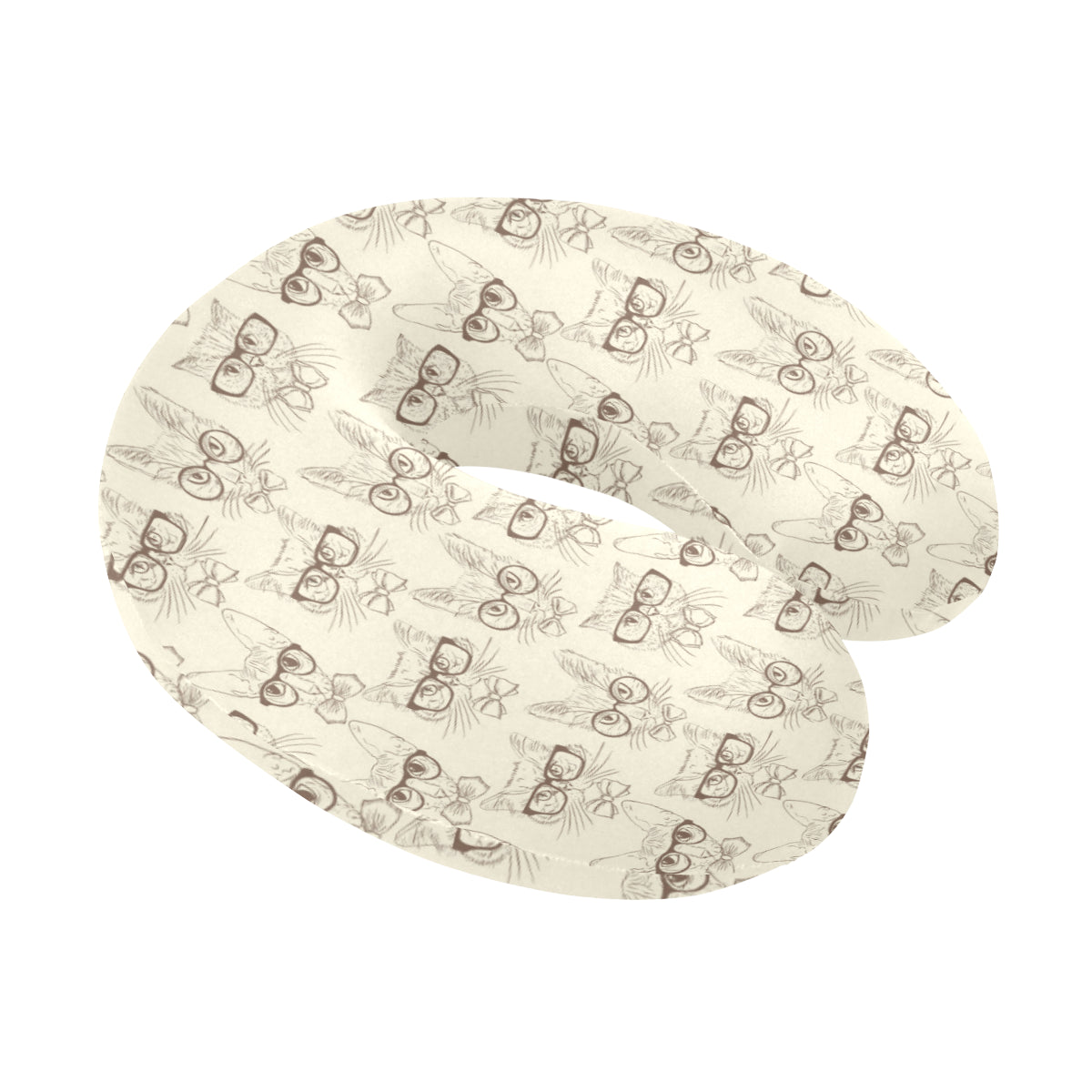 Cat Pattern Print Design 02 U-Shaped Travel Neck Pillow