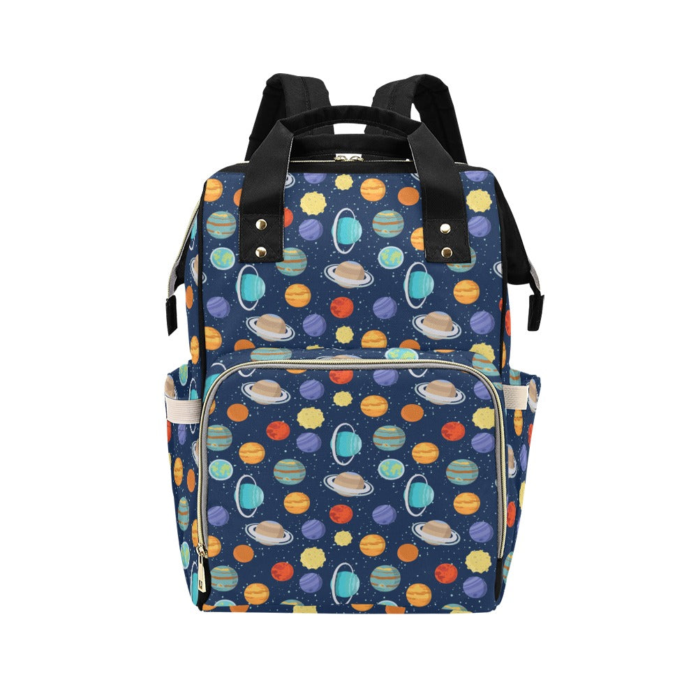 Planet With Star Print Design LKS303 Diaper Bag Backpack