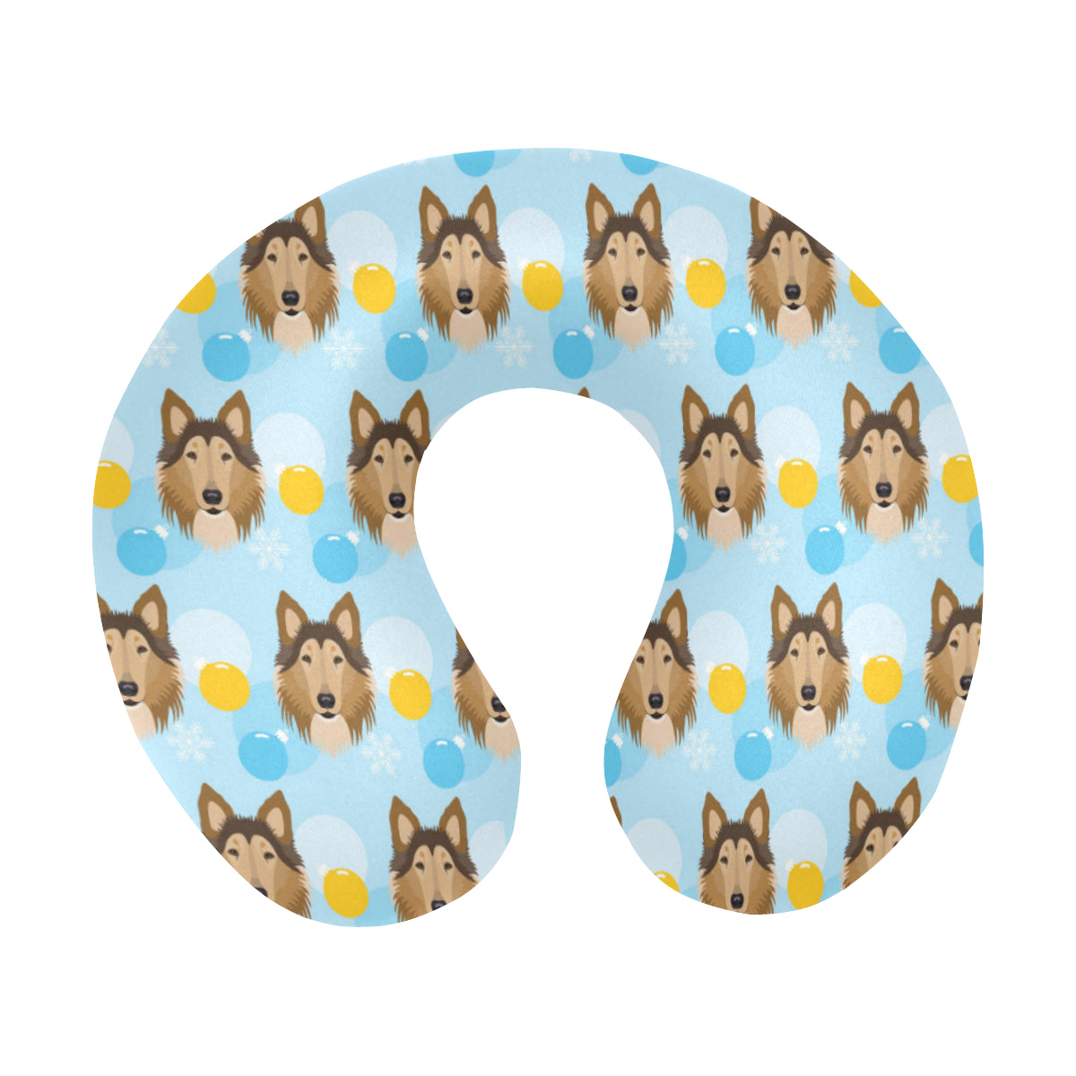 Collies Pattern Print Design 02 U-Shaped Travel Neck Pillow