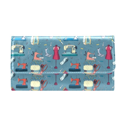 Sewing Equipment Print Design LKS301 Women's Trifold Wallet