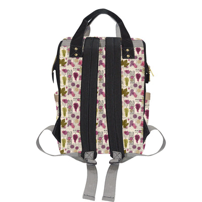 Wine Style Design Print Diaper Bag Backpack