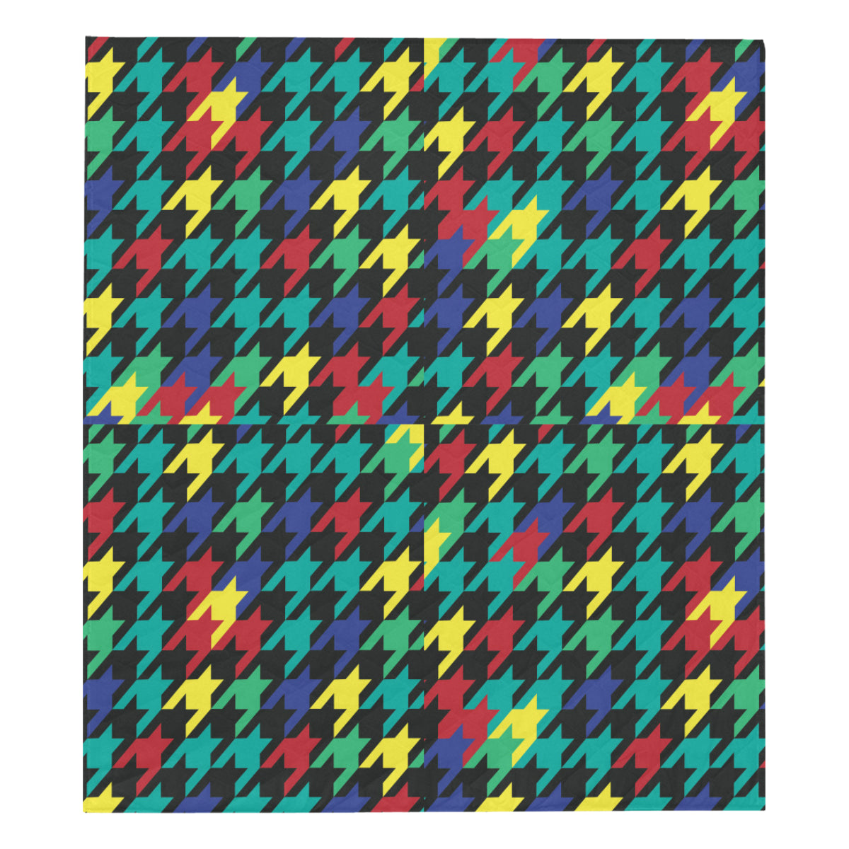 Houndstooth Colorful Pattern Print Design 02 Premium Quilt