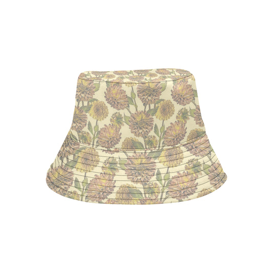 Dahlia Pattern Print Design DH09 Unisex Bucket Hat