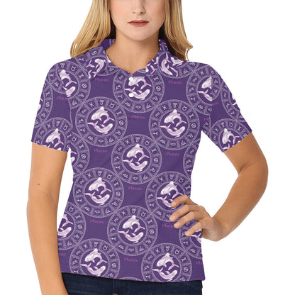Pisces Pattern Print Design A02 Women's Polo Shirt
