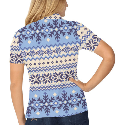 Nordic Pattern Print Design A03 Women's Polo Shirt